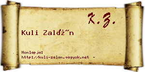 Kuli Zalán névjegykártya