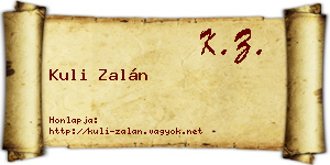 Kuli Zalán névjegykártya