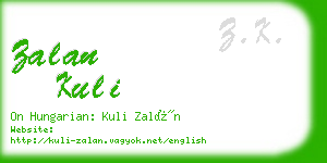 zalan kuli business card